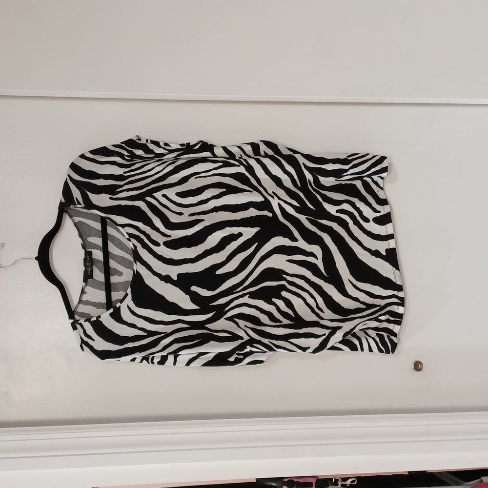 August Silk Zebra Striped Blouse